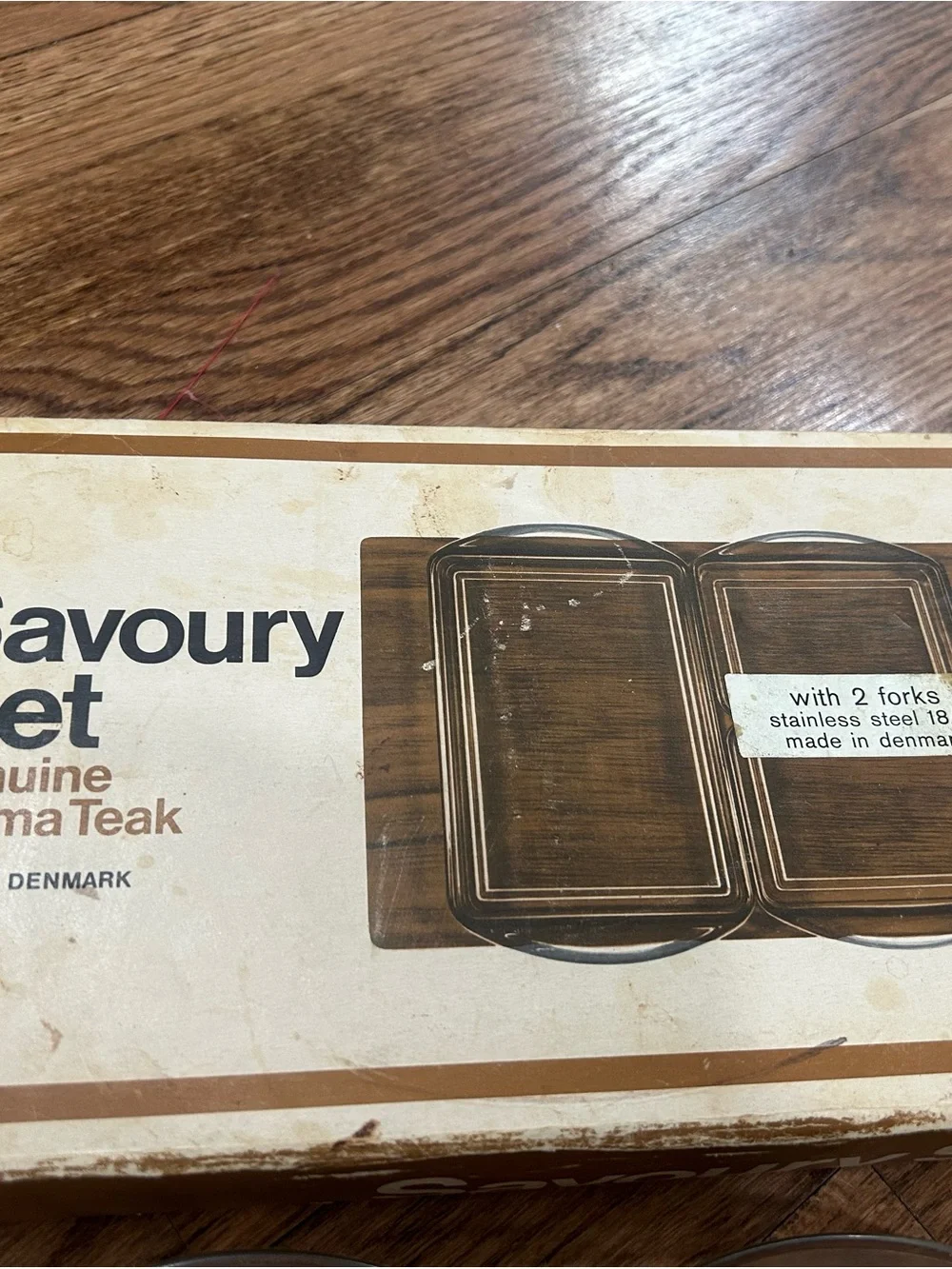 Genuine vintage Burma Teak Serving Set in Brown 5 pcs